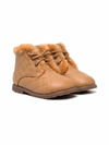 AGE OF INNOCENCE SHEARLING-LINED QUILTED LEATHER BOOTS