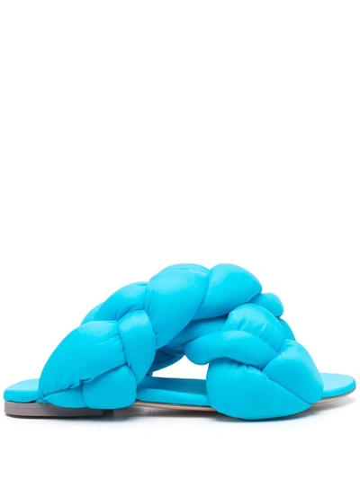 Sebastian Milano Womens Light Blue Leather Sandals
