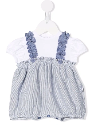 Il Gufo Babies' Ruffle-strap Rompers In Blue