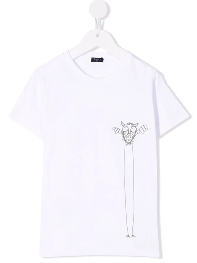 Il Gufo Kids' Bird-print T-shirt In White