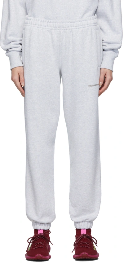 Adidas X Humanrace By Pharrell Williams Ssense Exclusive Grey Humanrace Basics Lounge Trousers In Light Grey Heather