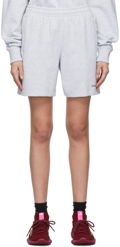 Adidas X Humanrace By Pharrell Williams Ssense Exclusive Grey Humanrace Basics Shorts In Light Grey Heather