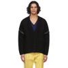 GUCCI BLACK DETACHABLE SLEEVES CABLE KNIT CARDIGAN