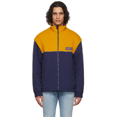 Gucci Technical Jersey Jacket With Detachable Sleeves In Yellow