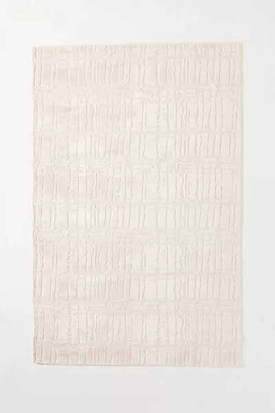 Anthropologie Flatwoven Leah Rug By  In Silver Size 5x8