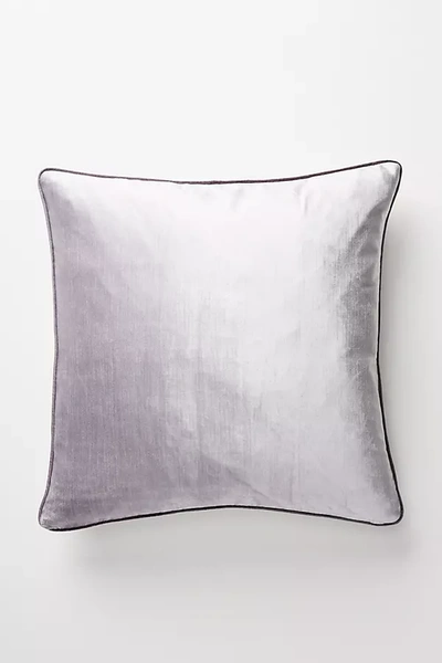 Anthropologie Adelina Slub Velvet Pillow By  In Silver Size 22 X 22