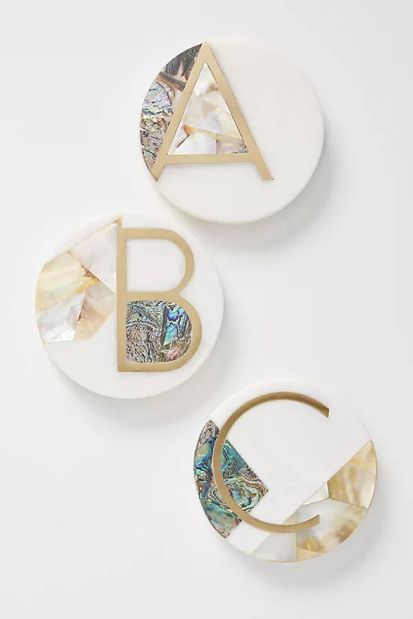 Anthropologie Marina Monogram Coaster