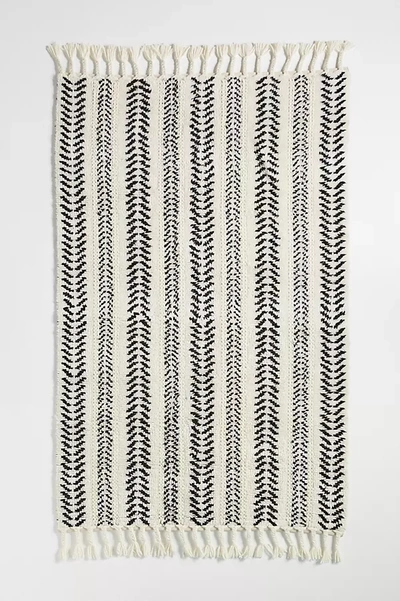 Anthropologie Handwoven Bernadetta Rug By  In White Size 2.5x9