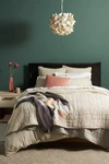 Anthropologie Reversible Airy Gauze Quilt By  In Grey Size Ca Kng Dvt