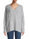 Max Studio V-neck Wool-blend Sweater In Nocolor