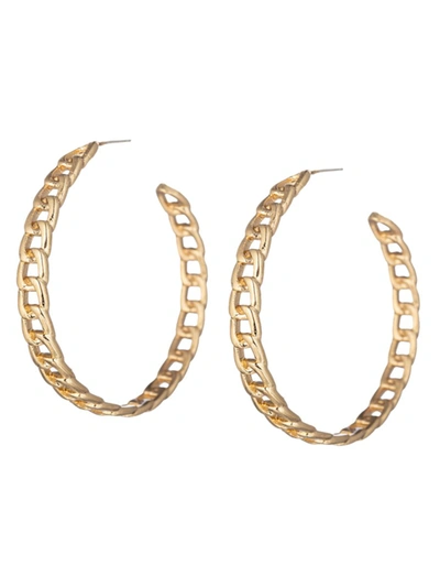 Eye Candy La Women's The Luxe Collection Goldtone Link Hoop Earrings In Neutral
