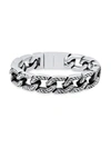 ANTHONY JACOBS MEN'S OXIDIZED STAINLESS STEEL LINK CHAIN BRACELET