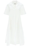 Jil Sander Cotton Poplin Dress In White