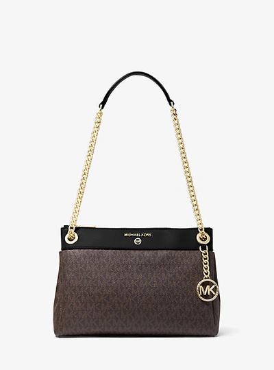 MICHAEL KORS SUSAN SMALL LOGO CONVERTIBLE SHOULDER BAG 
