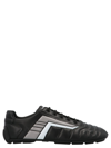 Prada Stylish Sneakers With Metallic Accents And Rubber Sole In Black