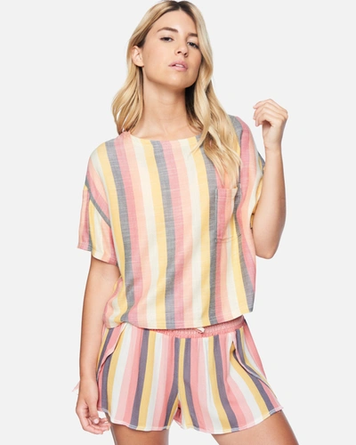 Hybrid Women's Woven Boxy Top In Multi Stripe