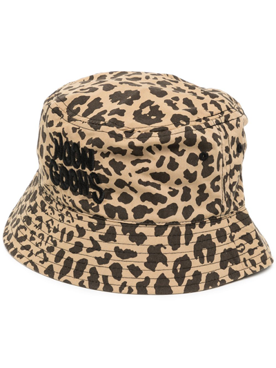 Noon Goons Leopard Print Bucket Hat In Beige