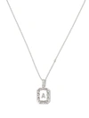 SHAY 18KT WHITE GOLD A-INITIAL BEAD-CHAIN NECKLACE