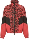 Dolce & Gabbana Zip-up Leopard-print Nylon Sweatshirt With Embroidery In Rot