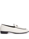 Giuseppe Zanotti Archibald Crocodile-effect Leather Loafers In Weiss