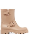 JIMMY CHOO YAEL FLAT BIODEGRADABLE RUBBER RAIN BOOTS