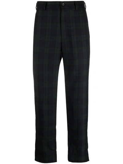 Black Comme Des Garçons Check-print Tailored Trousers In Schwarz