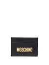 Moschino Golden Signature Black Card Case In Schwarz