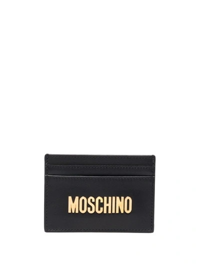 Moschino Logo-plaque Cardholder In Black
