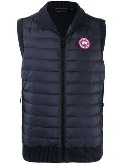 Canada Goose Multi-fabric Panel Padded Gilet In Blue