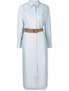 BRUNELLO CUCINELLI CHAIN EMBROIDERED BELTED DRESS