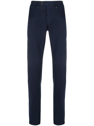 Canali Slim-fit Tailored Trousers In Blau