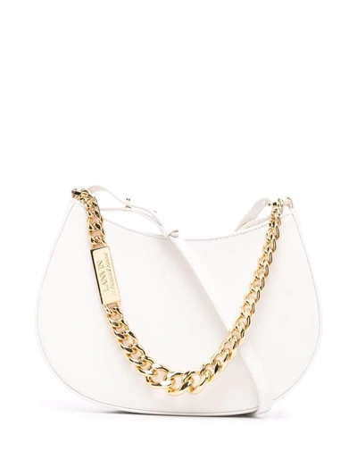 Lanvin Logo-engraved Leather Tote Bag In White