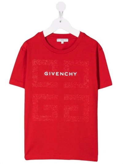 Givenchy Kids' 4g Logo-print T-shirt In Red