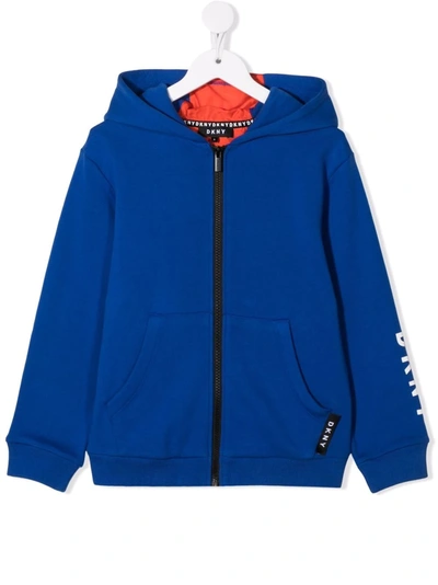 Dkny Teen Blue & Orange Zip-up Top