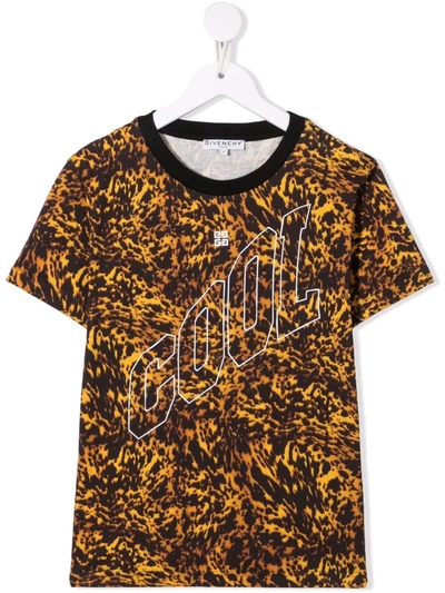 Givenchy Kids' Abstract-print Cotton T-shirt In Brown
