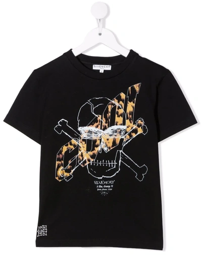 Givenchy Kids' Skull Graphic-print T-shirt In Black