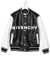 GIVENCHY LOGO-PATCH FAUX-LEATHER BOMBER JACKET