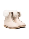 AGE OF INNOCENCE SHEARLING-LINED LEATHER ANKLE BOOTS