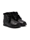 AGE OF INNOCENCE SHEARLING-LINED QUILTED LEATHER ANKLE BOOTS