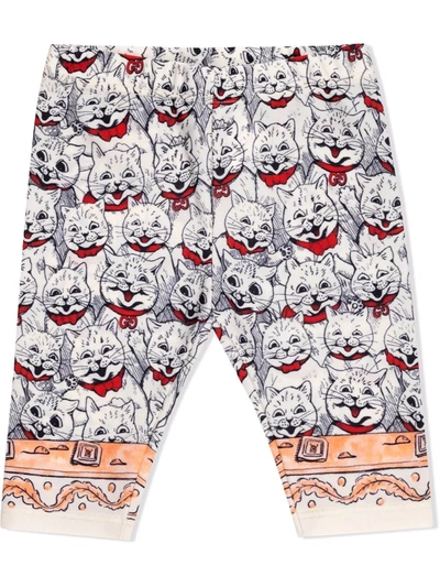 Gucci Babies' Cat-print Leggings In White