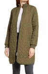 Ilse Jacobsen Isle Jacobsen Long Quilted Jacket In Army