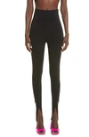 Attico Jamie High-waisted Stirrup Trousers In 100 Black