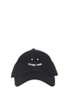 Ps By Paul Smith Ps Paul Smith Smiley Logo Embroidered Baseball Cap In Black