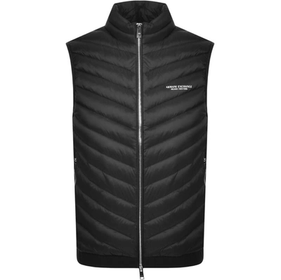 Armani Exchange Down Gilet Black In Black/melange Grey