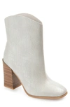 Journee Collection Brekkin Croc Embossed Tru Comfort Foam Western Bootie In Grey
