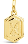 Sterling Forever 14k Gold Plated Hexagon Tag Initial Pendant Necklace In Gold-x