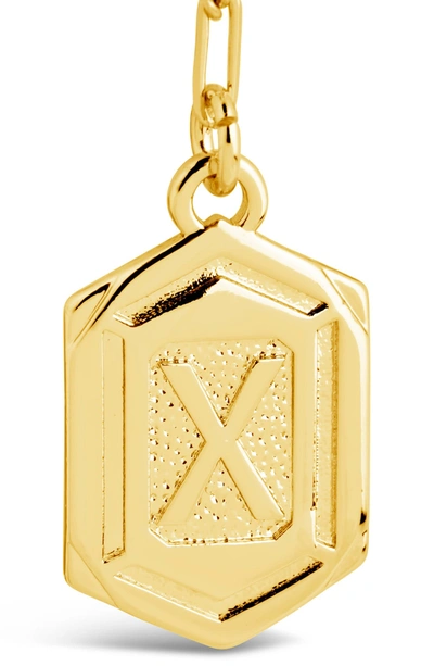Sterling Forever 14k Gold Plated Hexagon Tag Initial Pendant Necklace In Gold-x