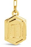 Sterling Forever 14k Gold Plated Hexagon Tag Initial Pendant Necklace In Gold-t