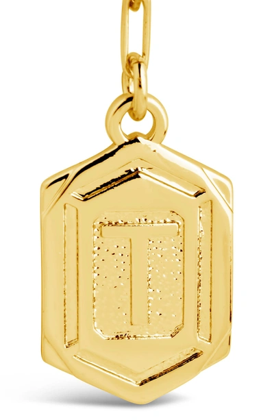Sterling Forever 14k Gold Plated Hexagon Tag Initial Pendant Necklace In Gold-t