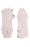 Ugg Bow Wool Blend Tech Glove In Pink